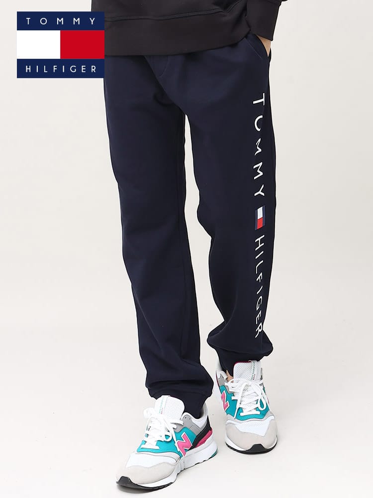 TOMMY HILFIGER (トミーヒルフィガー) 裏毛 サイドロゴ スウェットパンツ 裾リブ BRANDSTAND JOGGER FRENCH