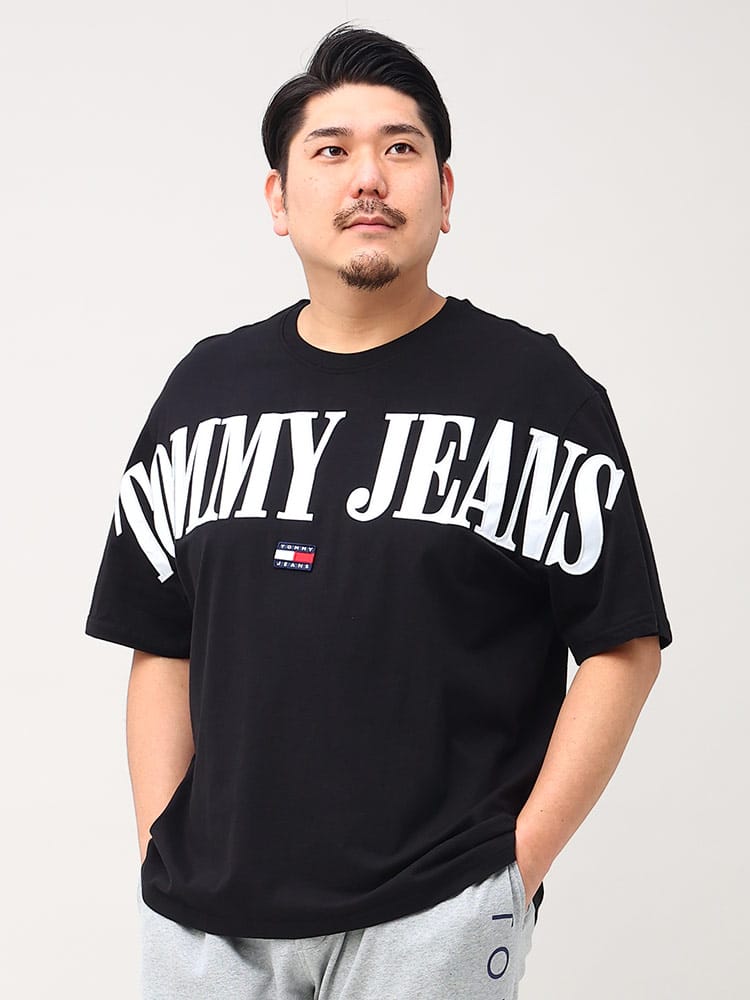 大きいサイズ メンズ TOMMY JEANS (トミージーンズ) 綿100％ BIGロゴ クルーネック 半袖 Tシャツ SKATER ARCHIVE