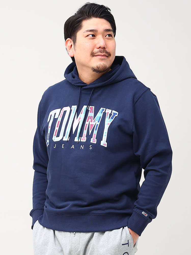 パーカー 裏毛 ロゴ刺繍 プルオーバー スウェット REG TARTAN TOMMY HOODIE (TOMMY JEA |  大きいサイズの服【サカゼン公式通販】