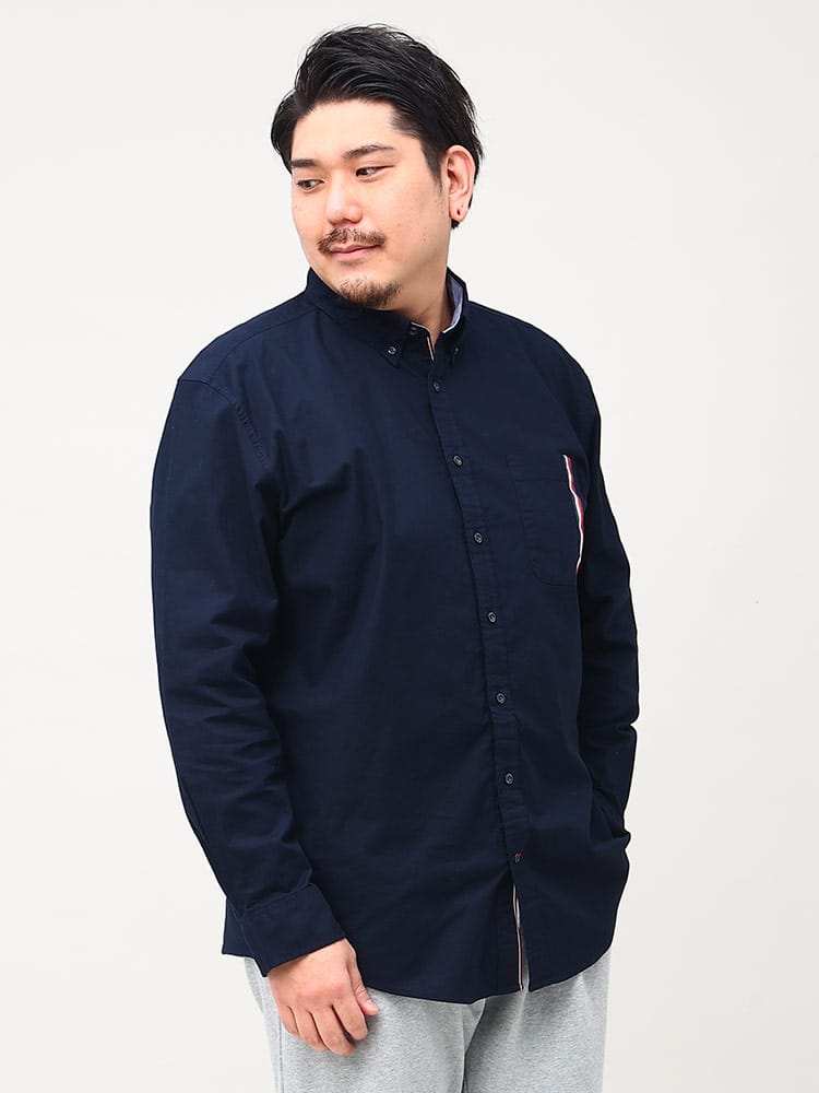 TOMMY HILFIGER トミーヒルフィガー 袖ライン ボタンダウン 長袖 シャツ CHAS SIG SYRIPE LS CF 大きいサイズ メンズ