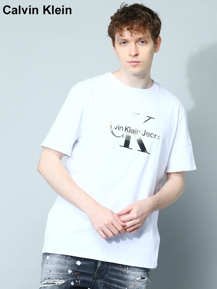 Calvin Klein (カルバンクライン) ロゴプリント クルーネック 半袖 Tシャツ CK40IC848 ブランド メンズ