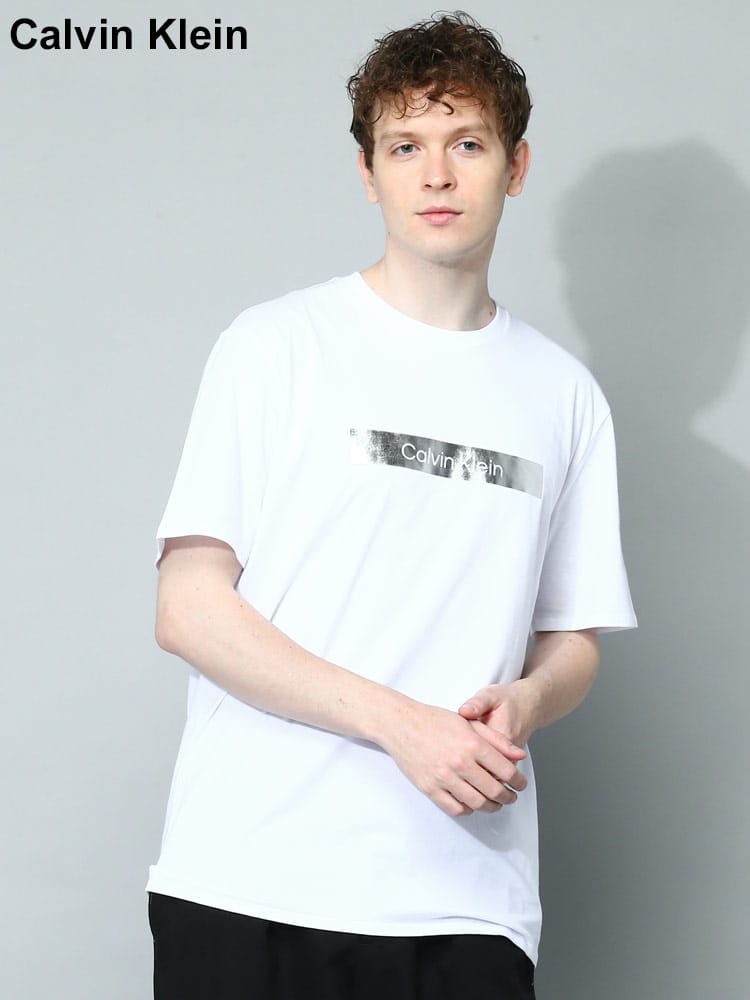 Calvin Klein (カルバンクライン) 箔プリント クルーネック 半袖 Tシャツ CK40MC839 ブランド メンズ