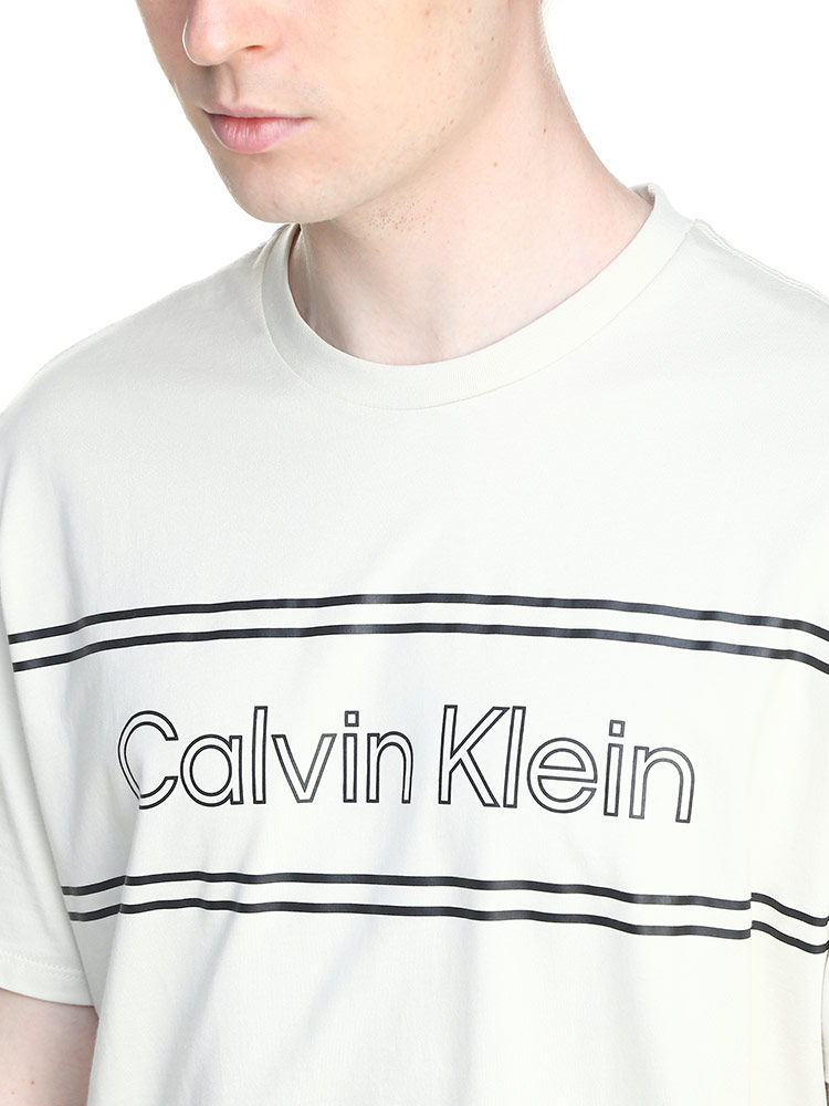 Calvin Klein (カルバンクライン) ロゴプリント ライン クルーネック