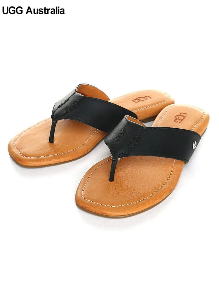 UGG Australia (アグオーストラリア) レザー ビーチサンダル Carey Flip UGGL1142177