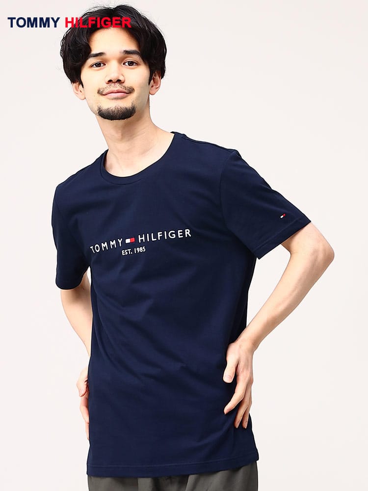 トミーヒルフィガー Tシャツ メンズ レディース TOMMY HILFIGER ロゴ刺しゅう 半袖  <br>メンズ 男性 トップス シャツ Tシャツ クルー 半袖 春 夏 MW0MW16171<br>