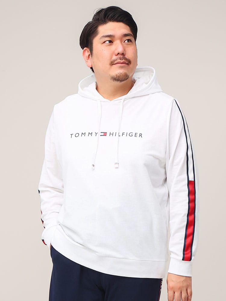 在庫処分 返品交換不可 TOMMY HILFIGER トミーヒルフィガー ロゴプリント プルオーバー パーカー 大きいサイズ メンズ