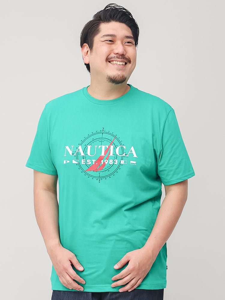 大きいサイズ メンズ NAUTICA (ノーティカ) ロゴプリント クルーネック 