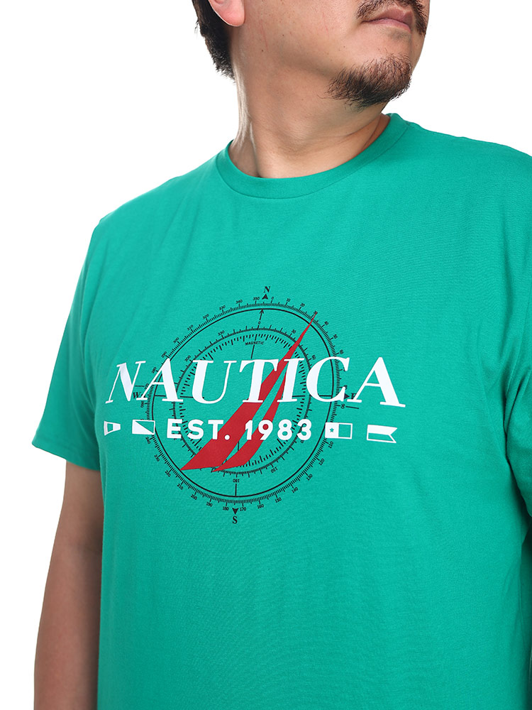 大きいサイズ メンズ NAUTICA (ノーティカ) ロゴプリント クルーネック