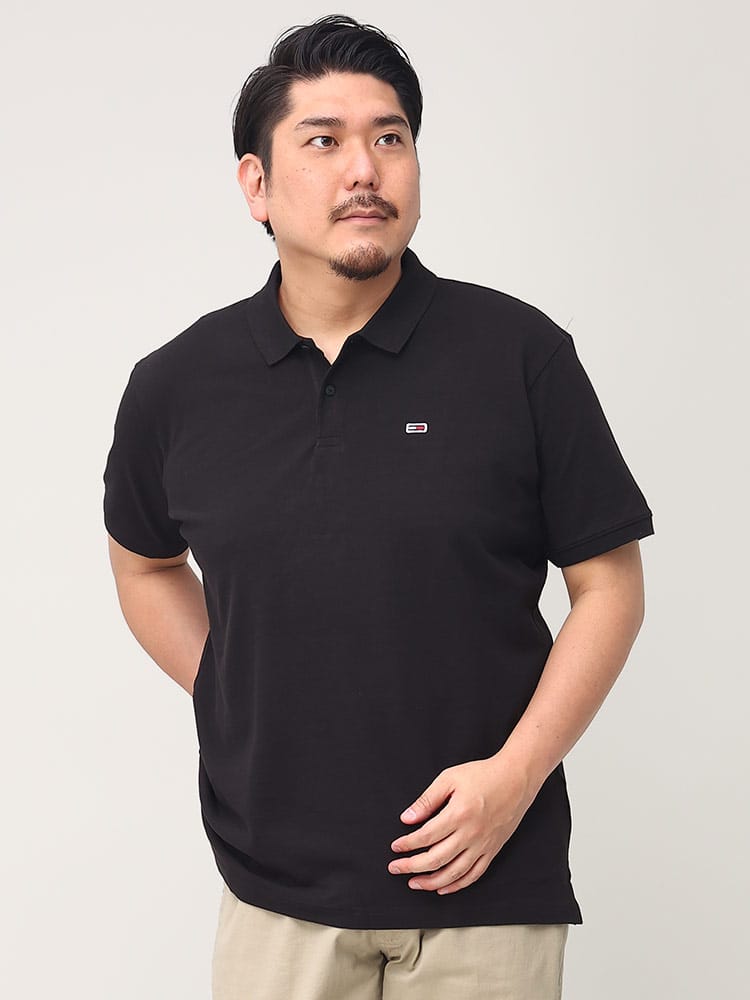 在庫処分 返品交換不可 大きいサイズ メンズ TOMMY JEANS (トミージーンズ) バックプリント 半袖 ポロシャツ