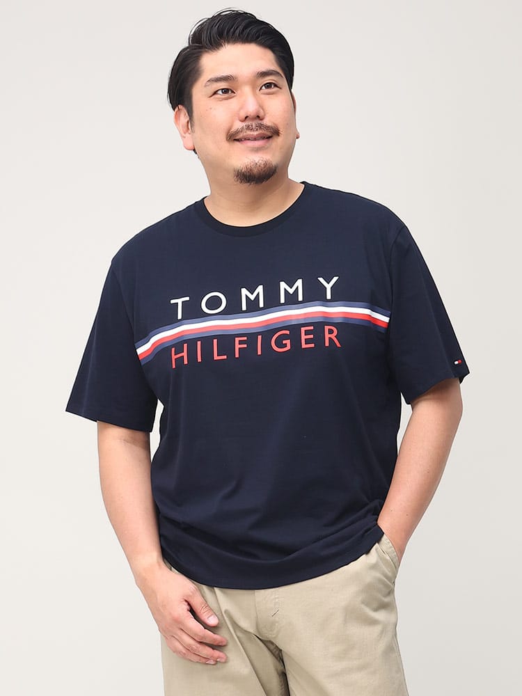 在庫処分 返品交換不可 TOMMY HILFIGER トミーヒルフィガー ロゴプリント クルーネック 半袖 Tシャツ BRANDY SS TEE 大きいサイズ メンズ