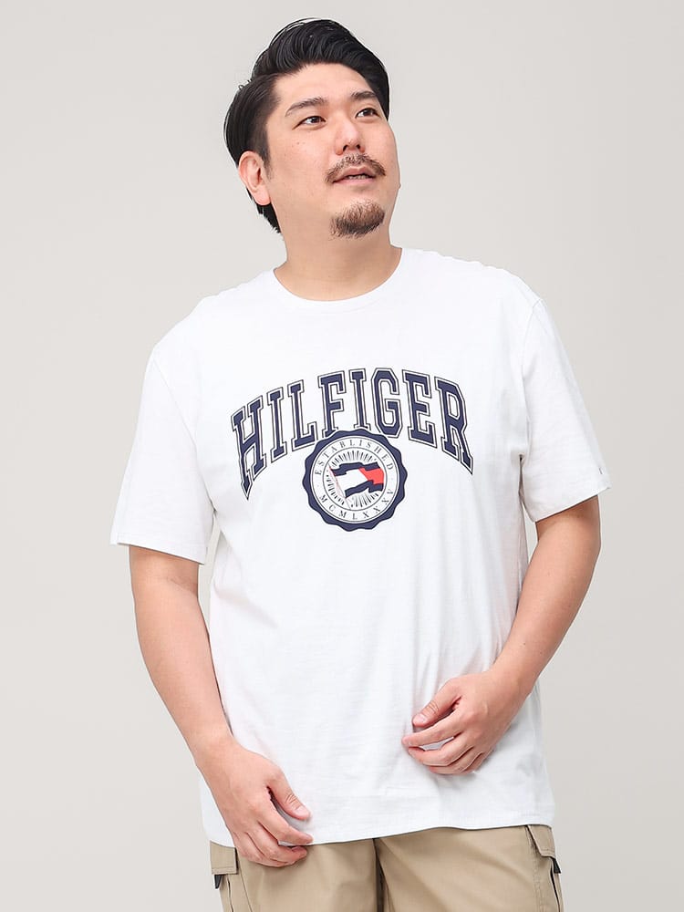 TOMMY HILFIGER トミーヒルフィガー ロゴプリント クルーネック 半袖 Tシャツ VARSITY FLAG SS TEE 大きいサイズ メンズ