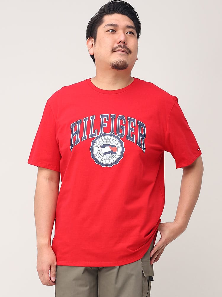 TOMMY HILFIGER トミーヒルフィガー ロゴプリント クルーネック 半袖 Tシャツ VARSITY FLAG SS TEE 大きいサイズ メンズ