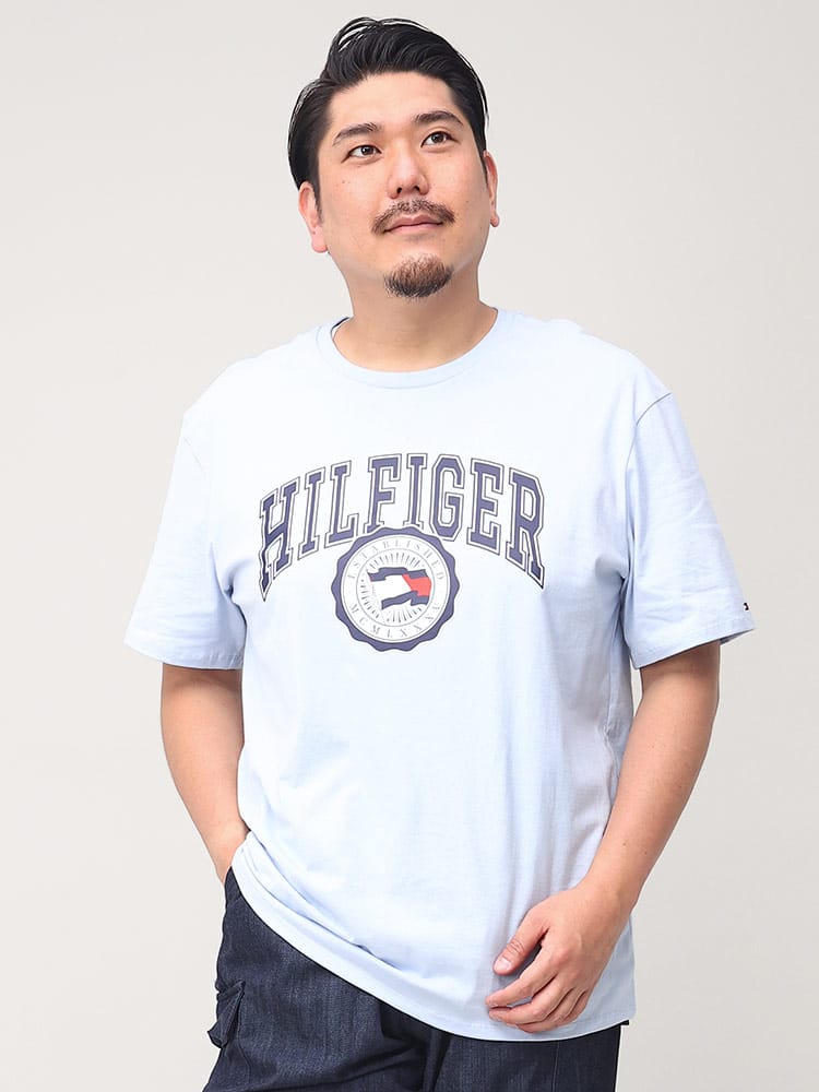 TOMMY HILFIGER トミーヒルフィガー ロゴプリント クルーネック 半袖 Tシャツ VARSITY FLAG SS TEE 大きいサイズ メンズ
