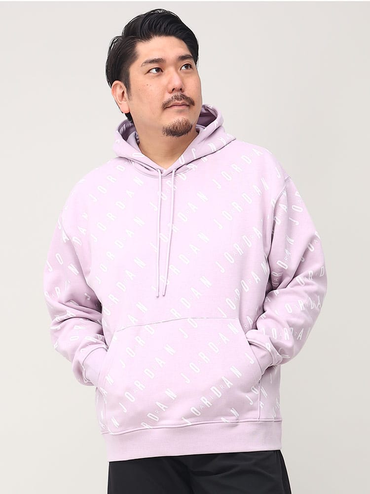 大きいサイズ メンズ NIKE (ナイキ) 裏起毛 総柄プリント プルオーバー 