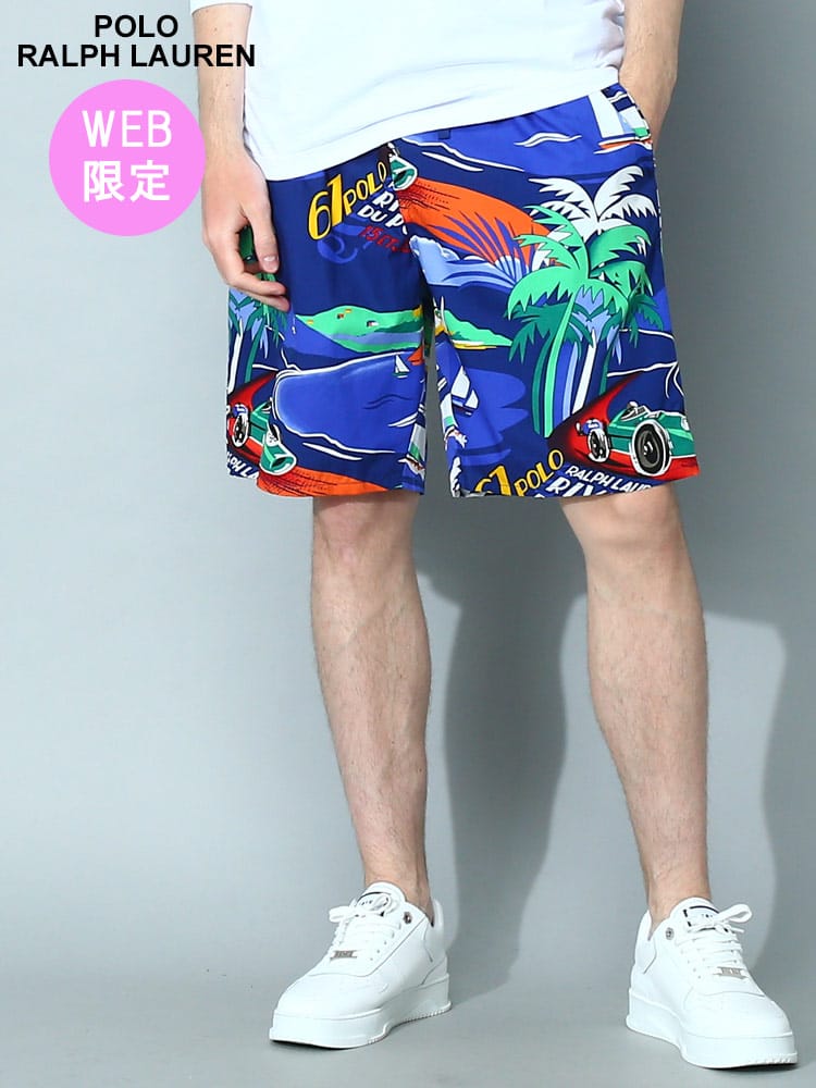 【オンラインストア限定】 POLO RALPH LAUREN (ポロラルフローレン) 総柄プリント 前開き ショートパンツ RLP507RL メンズ ブランド