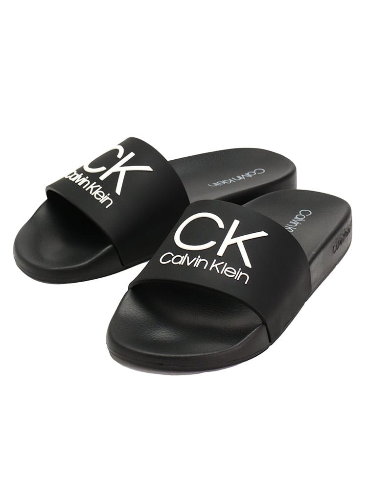 Calvin Klein (カルバンクライン) ロゴ スライドサンダル CKCMARK メンズ ブランド