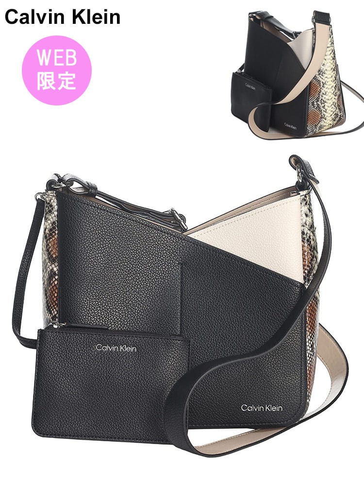 【オンラインストア限定】 Calvin Klein (カルバンクライン) 切り替え ミニポーチ付き クロスボディバッグ CKLH3AESVM27SE レディース ブランド