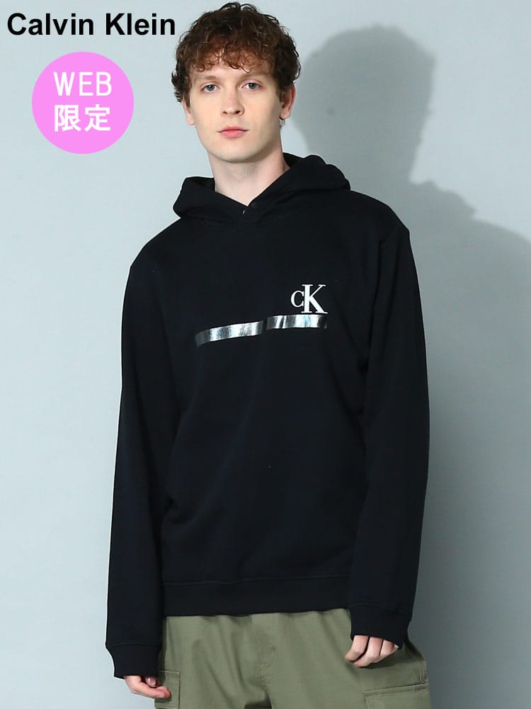 【オンラインストア限定】Calvin Klein (カルバンクライン)  裏起毛 ロゴ プルオーバー パーカー CK40KC404 メンズ ブランド