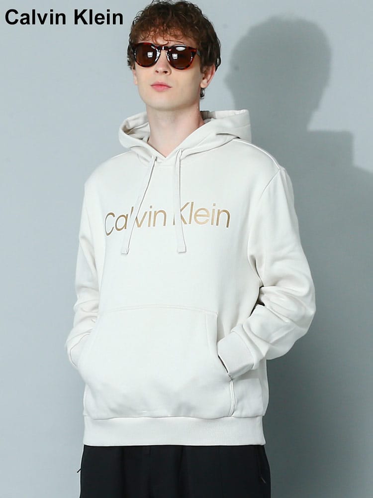 Calvin Klein (カルバンクライン) 裏起毛 ロゴプリント プルオーバー パーカー CK40JM957 メンズ ブランド