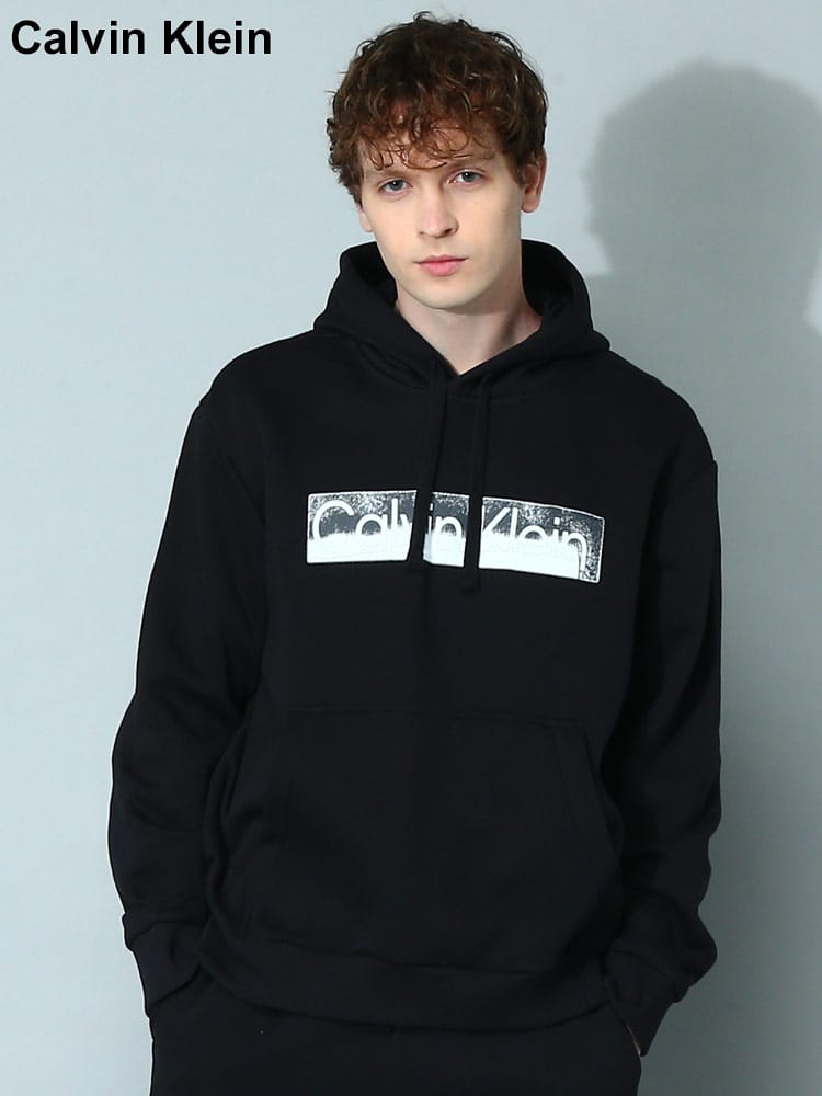 Calvin Klein (カルバンクライン) 裏起毛 BOXロゴ プルオーバー パーカー CK40JM973 メンズ ブランド