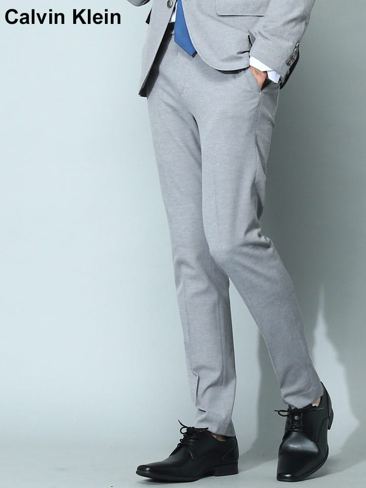 Calvin Klein (カルバンクライン) ストレッチ 無地 ノータック パンツ SkinnyFIT CKJUDYJ1X メンズ ブランド