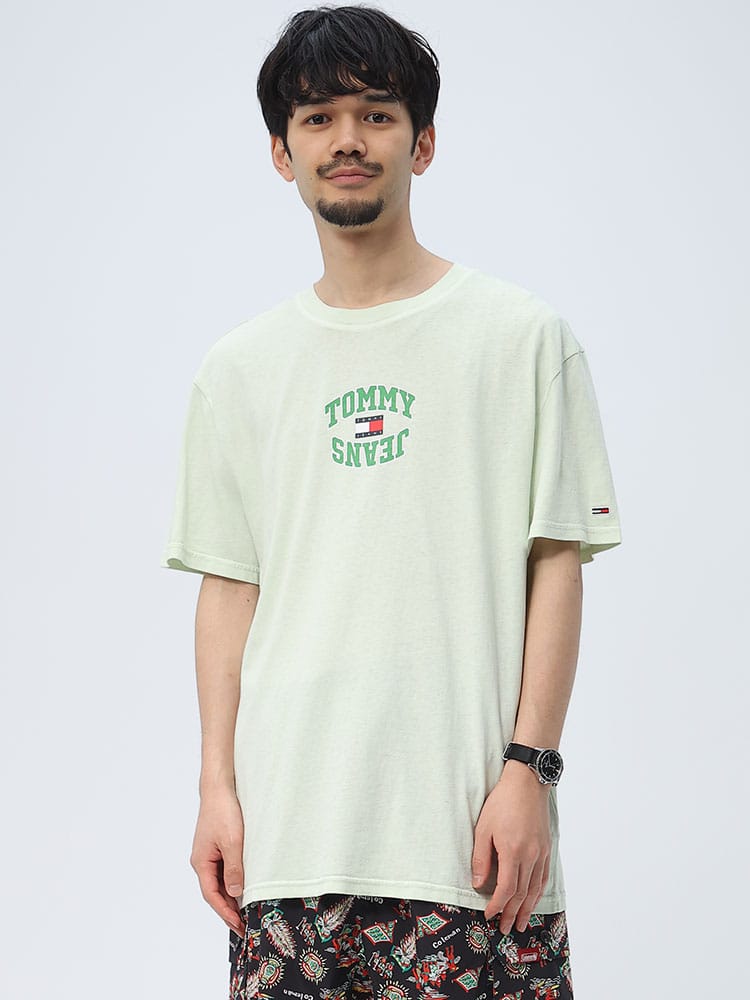 TOMMY JEANS (トミージーンズ) ロゴプリント クルーネック 半袖 Tシャツ