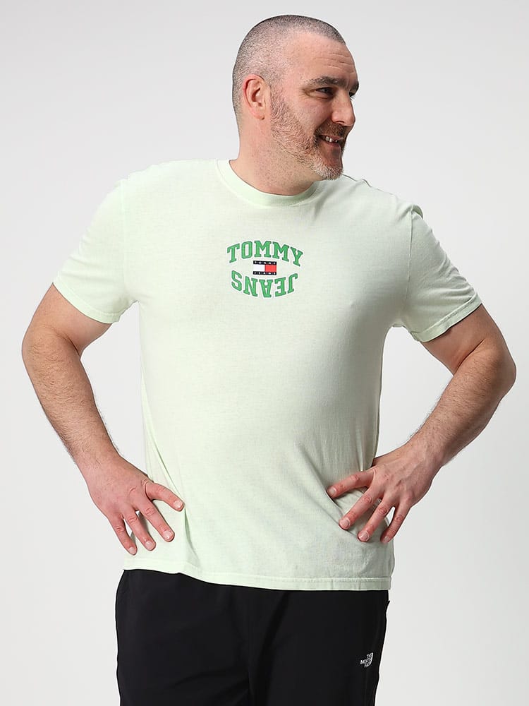 大きいサイズ メンズ TOMMY JEANS (トミージーンズ) ロゴプリント クルーネック 半袖 Tシャツ CLSC ARCHED LOGO TEE