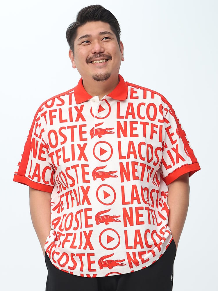 大きいサイズ メンズ LACOSTE (ラコステ) LACOSTE×NETFLIX 総柄 