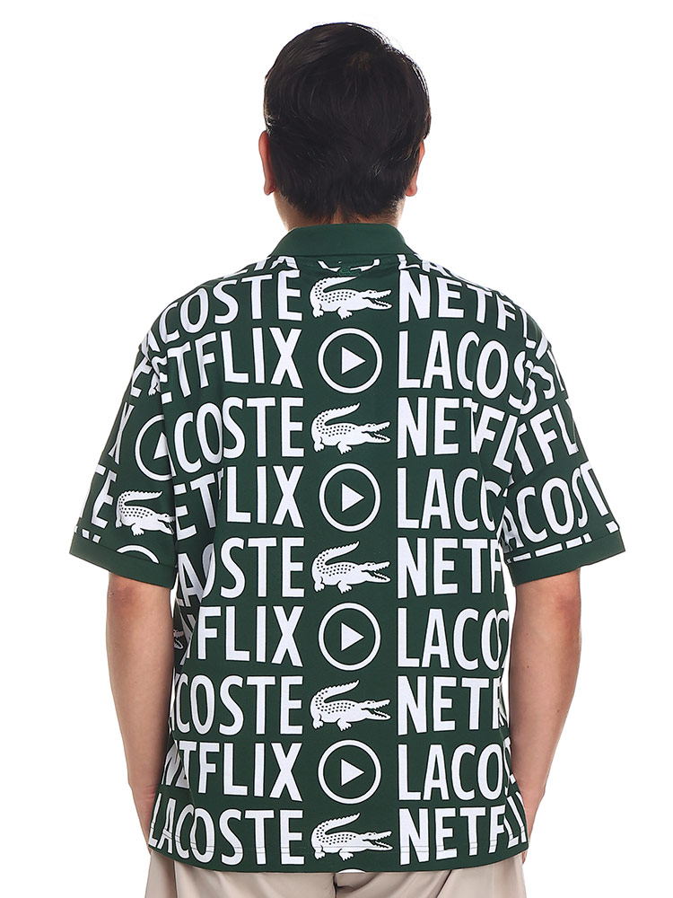 大きいサイズ メンズ LACOSTE (ラコステ) LACOSTE×NETFLIX 総柄プリント 半袖 ポロシャツ |  大きいサイズの服【サカゼン公式通販】