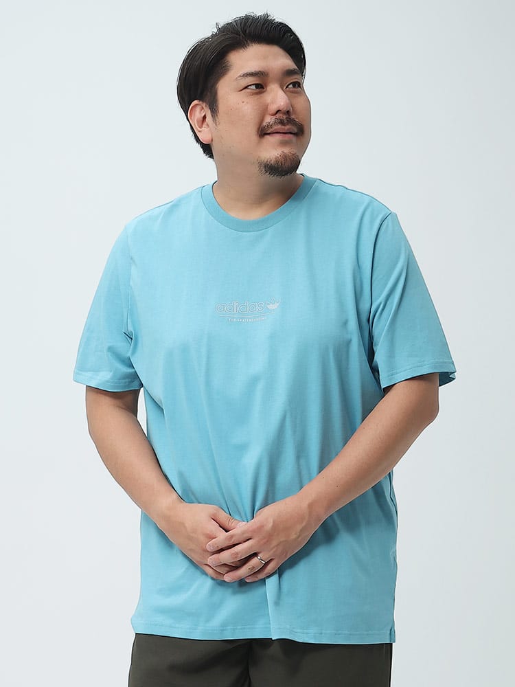 大きいサイズ メンズ adidas アディダス ロゴプリント クルーネック 半袖 Tシャツ 4.0 STRIKE THROUGH
