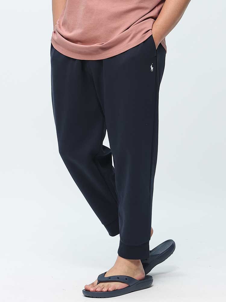 在庫処分 返品交換不可 ワンポイントロゴ ダブルニット ウエストゴム  ロングパンツ (POLO RALPH LAUREN) ポロ ラルフローレン 大きいサイズ メンズ 