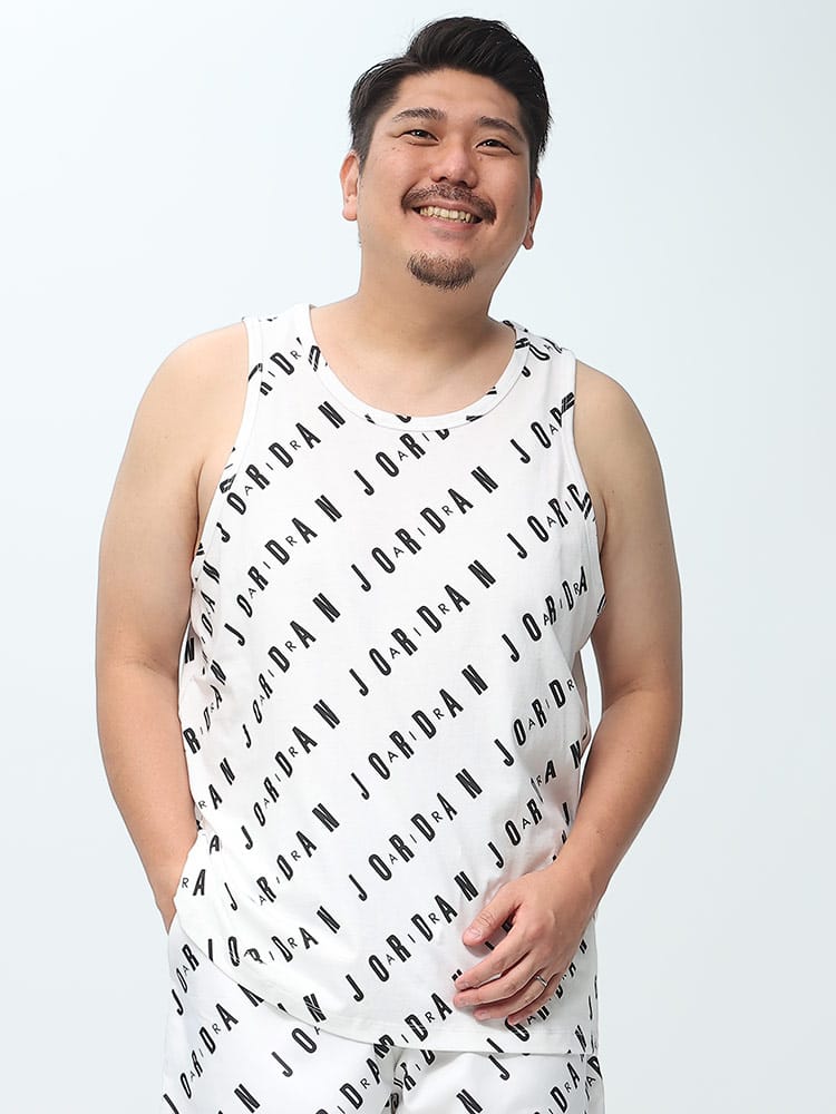 ストレッチコットン ジョーダンエア 総柄 Uネック タンクトップ (NIKE) ナイキ 大きいサイズ メンズ 