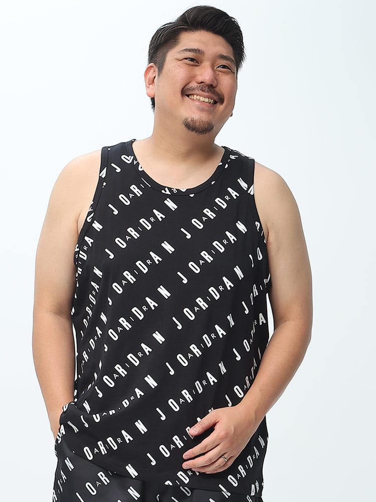 ストレッチコットン ジョーダンエア 総柄 Uネック タンクトップ (NIKE) ナイキ 大きいサイズ メンズ 