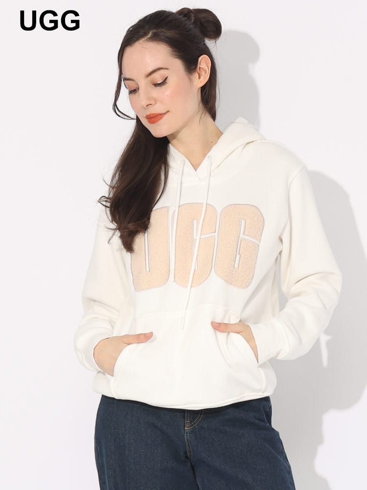 UGG (アグ) ボアロゴ 裏起毛 プルオーバー パーカー UGGL1144506 ブランド レディース トップス