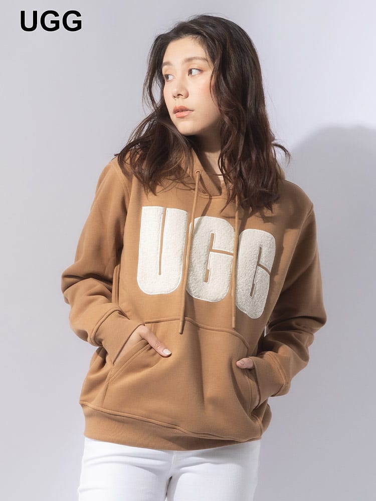 UGG (アグ) ボアロゴ 裏起毛 プルオーバー パーカー UGGL1144506 ブランド レディース トップス