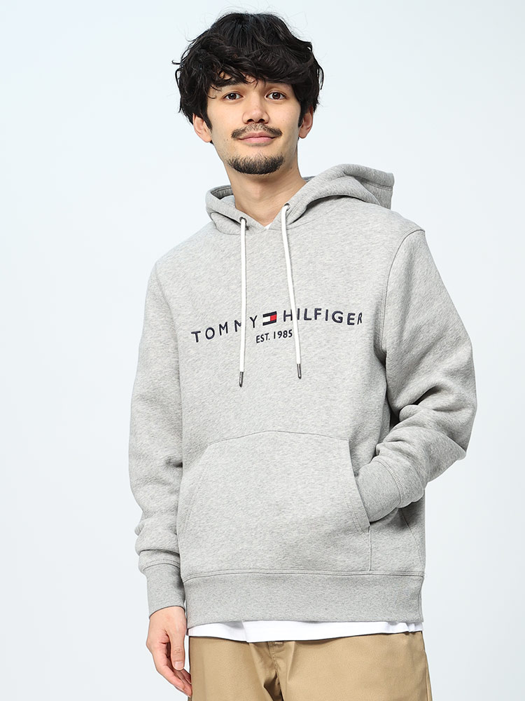 TOMMY HILFIGER (トミーヒルフィガー) 裏起毛 ロゴ プルオーバー パーカー
