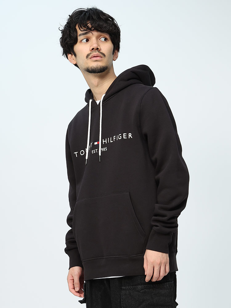 TOMMY HILFIGER (トミーヒルフィガー) 裏起毛 ロゴ プルオーバー パーカー