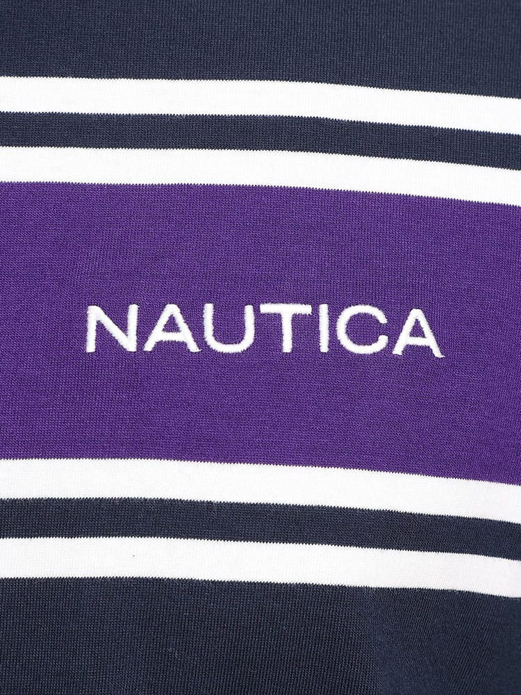 ストレッチコットン ランダムボーダー 長袖 ポロシャツ (NAUTICA 