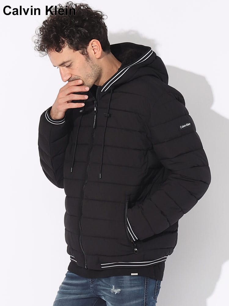 Calvin Klein (カルバンクライン) フード裏ボア フルジップ 中綿 