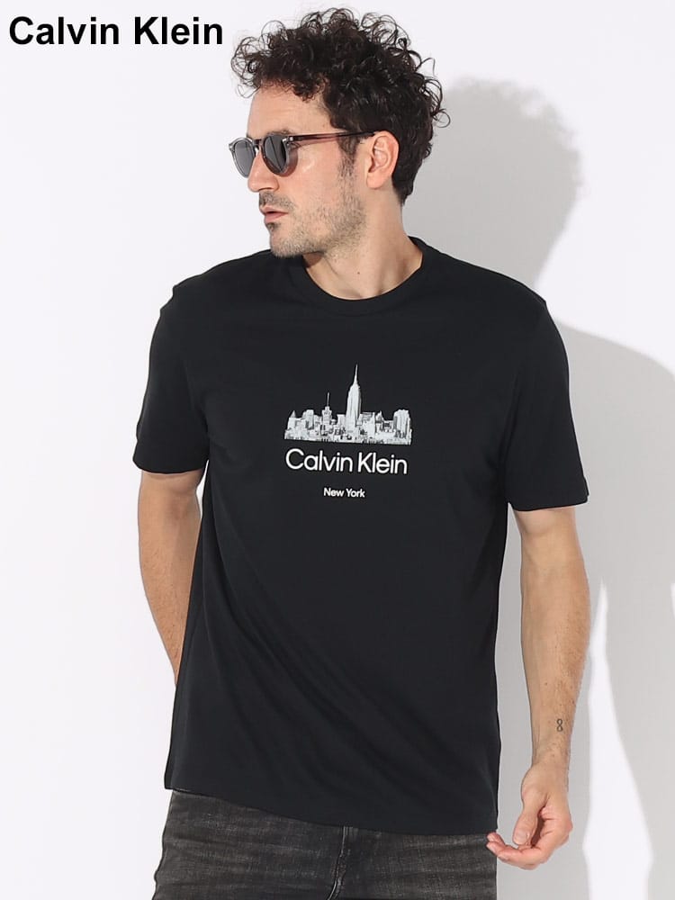 Calvin Klein (カルバンクライン) NYプリント クルーネック 半袖 Tシャツ CK40HM864 ブランド メンズ 男性 トップス