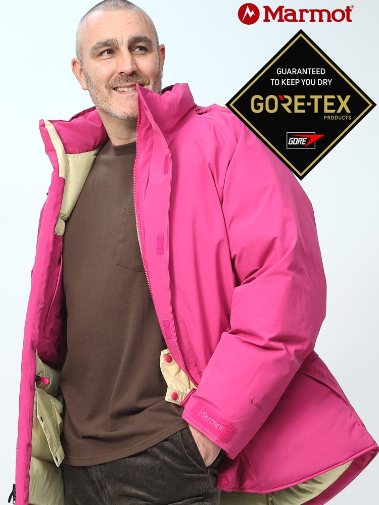 在庫処分 返品交換不可 フード着脱 フルジップ ダウンジャケット GORE-TEX (Marmot) マーモット 大きいサイズ メンズ