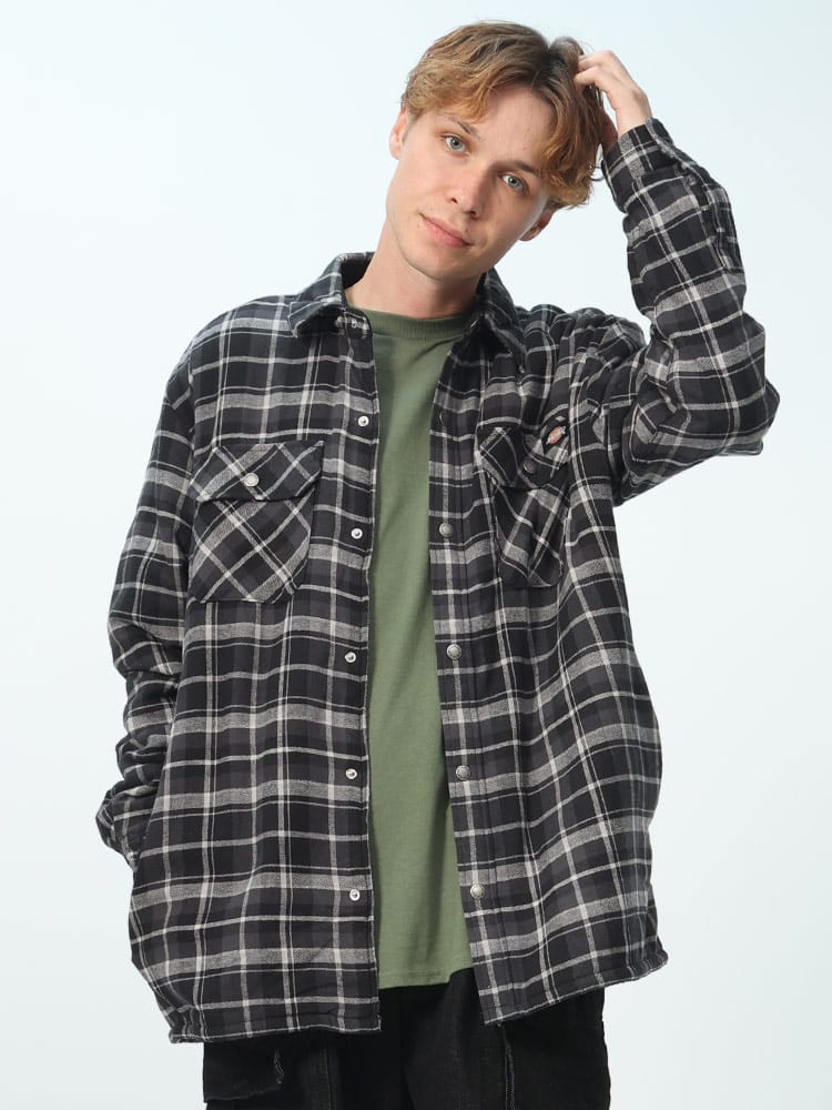 Dickies (ディッキーズ) 裏ボア チェック フランネル 長袖 シャツ 