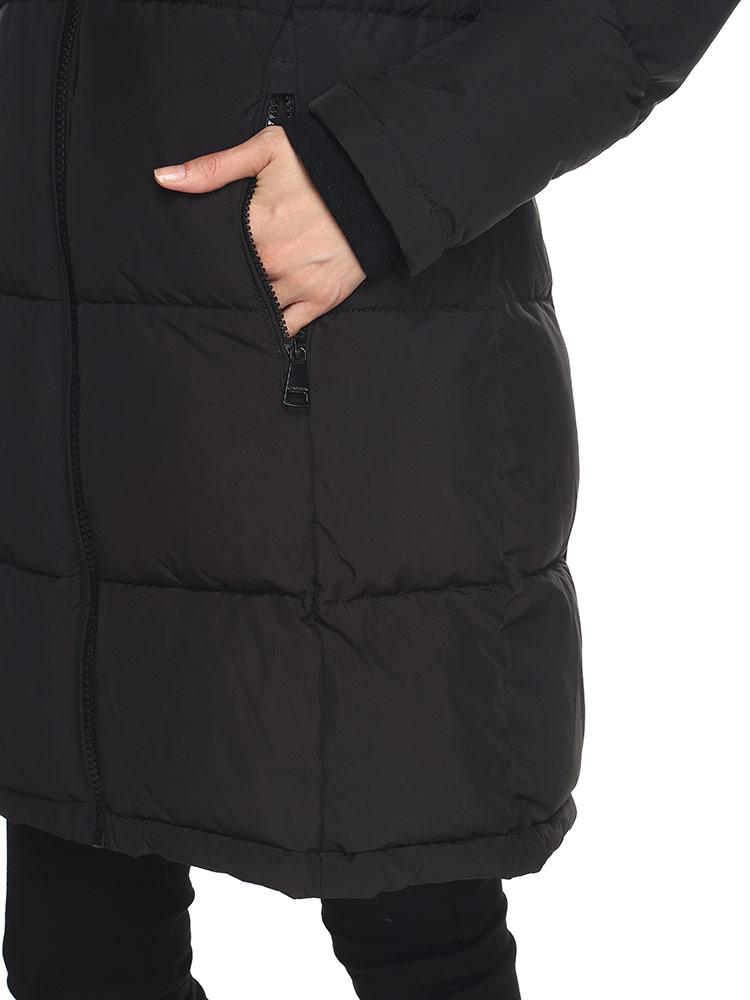Calvin Klein (カルバンクライン) フード着脱 フルジップ 中綿コート 