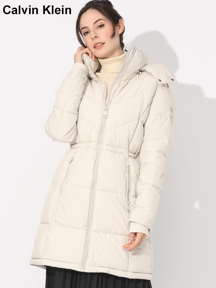 Calvin Klein (カルバンクライン) フード着脱 フルジップ 中綿コート CKLCW306579 ブランド レディース アウター