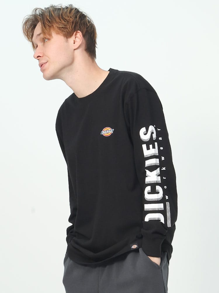 Dickies (ディッキーズ) 袖ロゴ クルーネック 長袖 Tシャツ