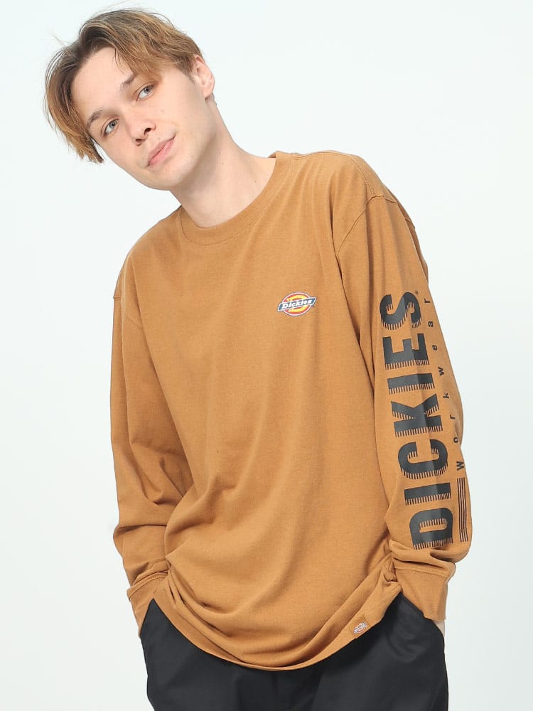 Dickies (ディッキーズ) 袖ロゴ クルーネック 長袖 Tシャツ