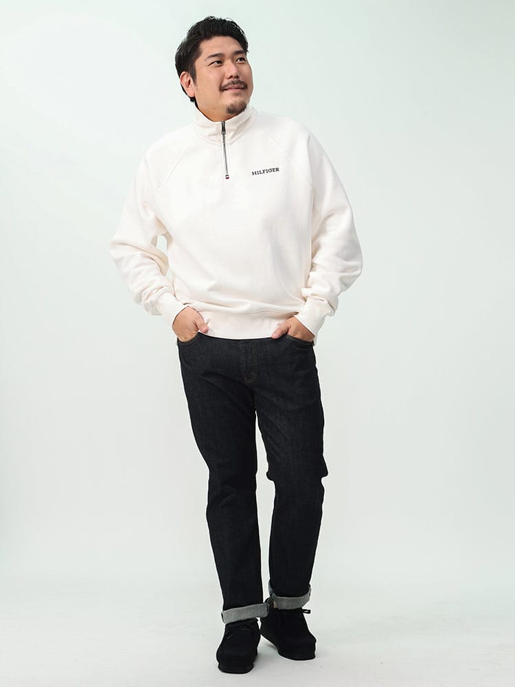 TOMMY HILFIGER トミーヒルフィガー ハーフジップ スウェット ロゴ 