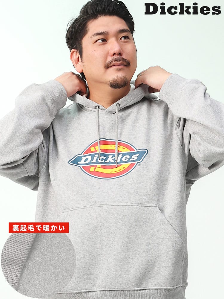 在庫処分 返品交換不可 裏起毛 ロゴプリント プルオーバー パーカー (Dickies) ディッキーズ 大きいサイズ メンズ