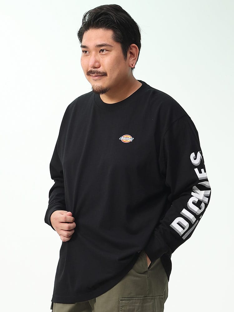 アームロゴ クルーネック 長袖 Tシャツ (Dickies) ディッキーズ 大きい 