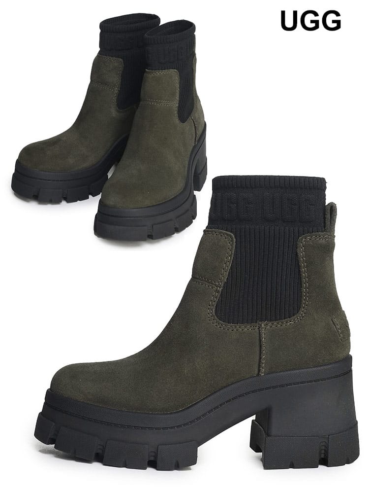 UGG (アグ) サイドリブ スエード ショートブーツ Brooklyn Chelsea UGGL1143851 ブランド レディース シューズ